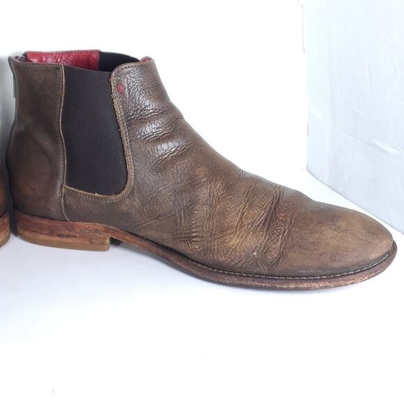 Freebird By Steven Men\'s US 10? Brown Leather Distressed Back Zip Chelsea Boots main image 8